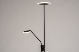 vloerlamp 74216 modern kunststof acrylaat kunststofglas metaal zwart mat rond