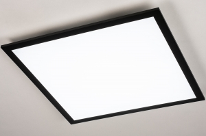 plafondlamp 74237 modern kunststof metaal zwart mat vierkant