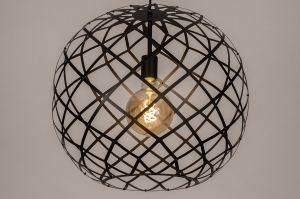 Pendelleuchte 74311 Industrielook laendlich modern Retro Metall schwarz matt rund