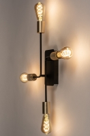 plafondlamp 74320 sale industrieel modern eigentijds klassiek art deco messing (kleur) geschuurd metaal zwart mat goud messing (kleur) rechthoekig
