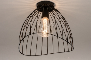 plafondlamp 74326 sale landelijk modern eigentijds klassiek metaal zwart mat rond