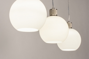 hanglamp 74393 sale modern retro glas wit opaalglas staal rvs wit mat staalgrijs rond langwerpig