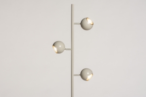 vloerlamp 74447 landelijk modern retro eigentijds klassiek metaal wit glans goud creme rond