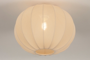 plafondlamp 74455 landelijk modern stof beige creme zand rond