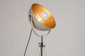 vloerlamp 74475 sale industrieel modern metaal grijs goud zand rond