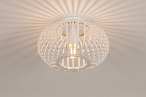 plafondlamp 74492 landelijk modern retro metaal wit mat rond