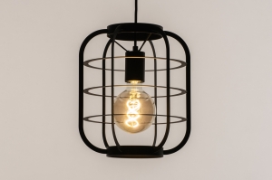 hanglamp 74513 industrieel landelijk modern metaal zwart mat rond