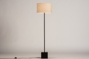 vloerlamp 74528 landelijk modern stof metaal zwart mat zand rond vierkant