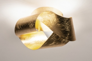 plafondlamp 74541 modern klassiek eigentijds klassiek messing metaal goud messing rond