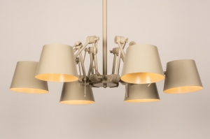hanglamp 74557 design landelijk modern stoere lampen metaal beige zand rond