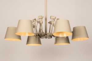 hanglamp 74557 design landelijk modern stoer raw metaal beige zand rond