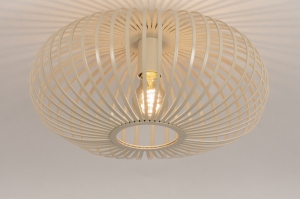 plafondlamp 74560 landelijk modern eigentijds klassiek metaal beige zand rond