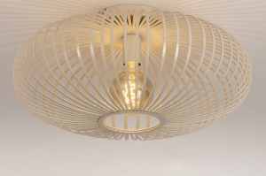 plafondlamp 74561 landelijk modern eigentijds klassiek metaal beige zand rond