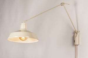 wandlamp 74565 landelijk modern retro metaal beige zand rond