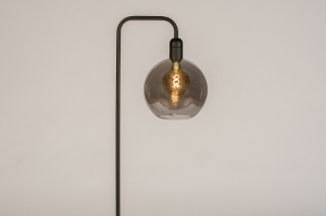 vloerlamp 74577 modern retro eigentijds klassiek glas metaal zwart mat grijs