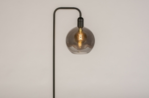 Stehleuchte 74577 modern Retro zeitgemaess klassisch Glas Metall schwarz matt grau