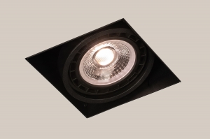 Einbauspot 74580 Industrielook laendlich modern coole Lampen grob Aluminium Metall schwarz matt rechteckig