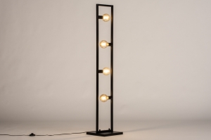 vloerlamp 74587 sale industrieel modern metaal zwart mat rechthoekig