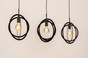 hanglamp 74598 modern metaal zwart mat rond langwerpig