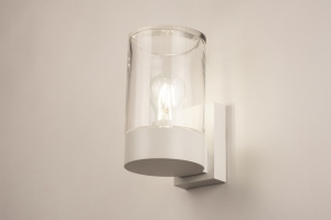 wandlamp 74617 sale modern glas helder glas aluminium metaal wit mat rond