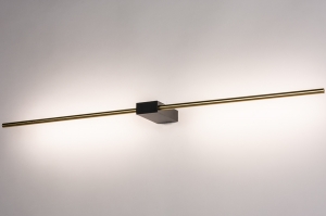wandlamp 74628 design modern eigentijds klassiek messing aluminium metaal zwart mat goud messing langwerpig rechthoekig