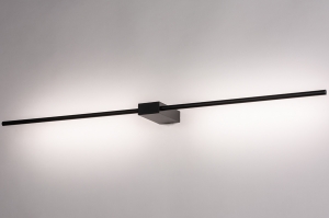 wandlamp 74631 design modern eigentijds klassiek aluminium metaal zwart mat langwerpig rechthoekig