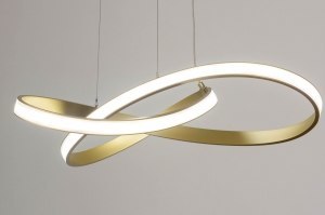 hanglamp 74659 design modern eigentijds klassiek art deco messing aluminium metaal goud mat messing rond