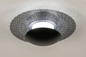 plafondlamp 74660 modern eigentijds klassiek metaal zwart mat rond