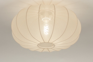 plafondlamp 74686 landelijk modern stof beige creme zand rond
