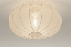 plafondlamp 74686 landelijk modern stof beige creme zand rond