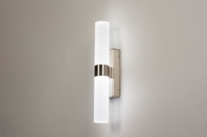 wandlamp 74696 modern glas staal rvs metaal wit staalgrijs rond langwerpig
