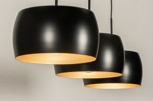 Pendelleuchte 74703 modern Metall schwarz matt Goldfarben rund laenglich