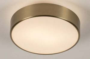 plafondlamp 74718 modern eigentijds klassiek glas wit opaalglas messing geschuurd metaal wit mat goud messing rond