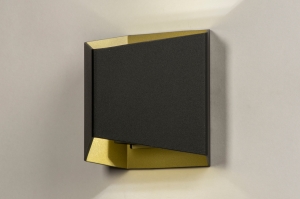 wandlamp 74742 modern aluminium metaal zwart mat goud