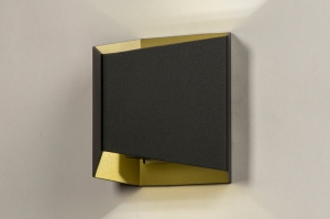 Wandleuchte 74742 modern Aluminium Metall schwarz matt Gold