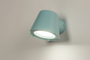 wandlamp 74757 landelijk modern aluminium metaal groen blauw rond