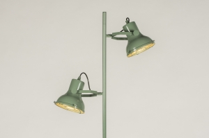 vloerlamp 74782 industrieel landelijk modern retro metaal groen goud rond