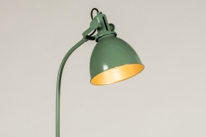 Stehleuchte 74783 laendlich modern Retro Metall Gruen Gold rund