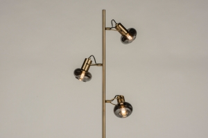 vloerlamp 74788 sale modern eigentijds klassiek art deco glas messing geschuurd metaal grijs goud messing rond