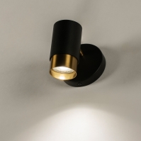 spot 74809 modern retro eigentijds klassiek messing (kleur) geschuurd metaal zwart mat goud messing (kleur) rond