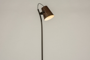 staande lamp 74811 landelijk modern retro eigentijds klassiek metaal bruin rond