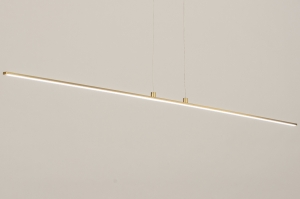 hanglamp 74827 modern messing geschuurd aluminium metaal goud mat messing langwerpig