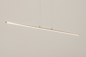 hanglamp 74828 modern messing geschuurd aluminium metaal goud mat messing langwerpig