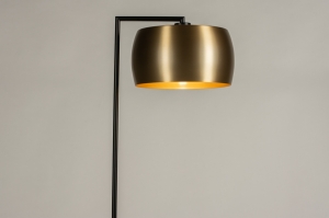 vloerlamp 74833 modern eigentijds klassiek messing geschuurd aluminium metaal zwart mat goud messing rond