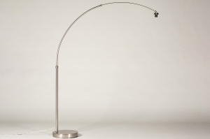 staande lamp 74835 modern retro staal rvs metaal staalgrijs rond