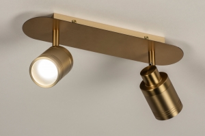 Spot 74849 modern zeitgemaess klassisch Messing gebuerstet Aluminium Metall Gold Matt Messing laenglich