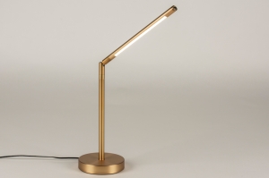 tafellamp 74871 modern eigentijds klassiek messing (kleur) geschuurd metaal goud messing (kleur) rond langwerpig