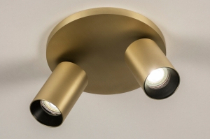 spot 74873 modern eigentijds klassiek art deco messing geschuurd aluminium metaal goud messing rond