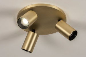 Spot 74874 modern zeitgemaess klassisch Art deco Messing gebuerstet Aluminium Metall Gold Matt Messing rund