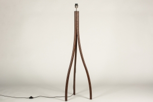 staande lamp 74877 landelijk modern eigentijds klassiek hout donker hout bruin langwerpig